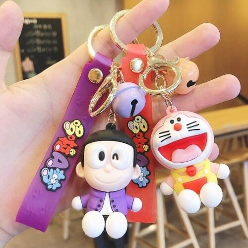 Cute Cartoon Doraemon Keychain Creative Anime Cat Doraemon Children Bag Pendant Key Ring Accessories Couples Charm Gift Hot