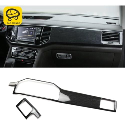 CarMango Car Interior Accessories ABS Carbon Center Console Door Panel Trim Sticker for Volkswagen Atlas Teramont 2017-2019