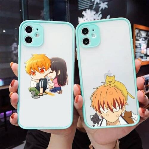 Fruits Basket Japan anime Phone Case For iPhone 12 11 Mini Pro XR XS Max 7 8 Plus X Matte transparent blue Cover