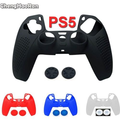 ChengHaoRan Silicone Non-slip Protective Suitable Case For Sony Playstation5 PS5 Controller Rubber Cover Thumb Sticks Grip Cap