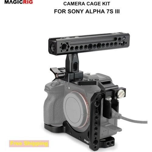 MAGICRIG A7SIII Camera Cage with NATO Handle and HDMI-Compatible Cable Clamp for Sony Alpha 7S III A7S3 Camera