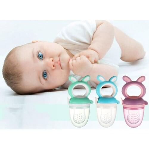 Baby Silicone Pacifier Cartoon Nipple Fresh Food Fruit Milk Feeding Bottles Nibbler Feeding Drinking Water Straw Handle Teething