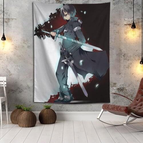 Hot Sale Custom Anime Sword Art Online Printed Tapestry Background Decorative Tapestry Various Sizes Wall Hanging Decor
