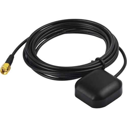 Superbat GPS Antenna External Active Aerial Booster 39 X36.5X15mm SMA Male Connector for GPS Receivers Mobile 3M RG174 Cable