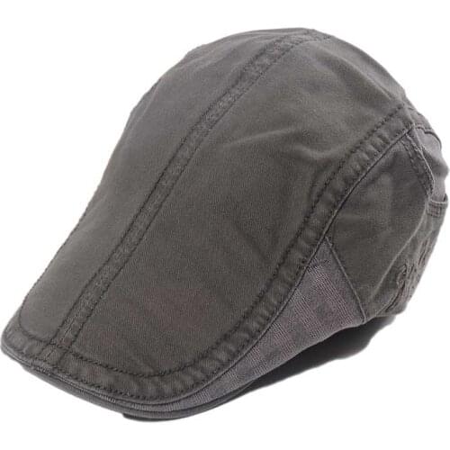 2021new Classic Solid Color Casual Berets Plaid Print Fashion Retro Cotton Visor Cap for Men Vintage Flat Hat Brand Summer Beret