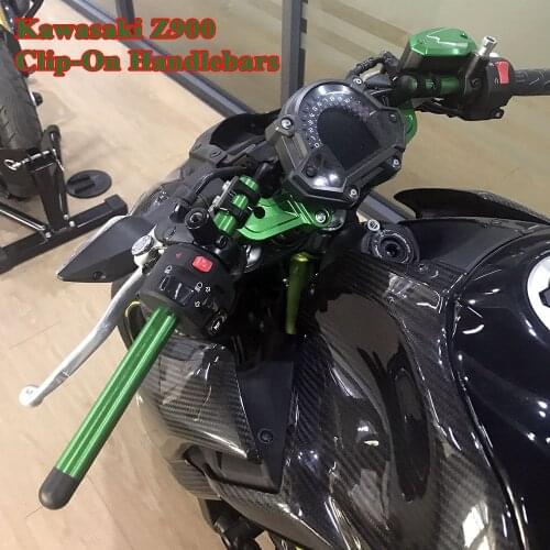 CNC Aluminum Clip-On Adapter Plate 22mm Handlebar Set For 2017 2018 2019 Kawasaki Z900 Z 900 Handle Bar Kit Motorcycle Parts