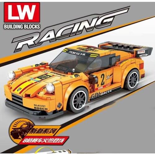 LW5007 Passion Super Racing Car Black Pull Back Sports Model Small Particles Assembled Building Blocks Childrens Toys for Gifts