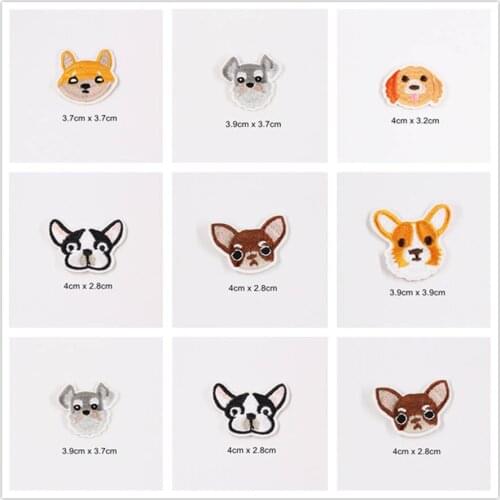 Cute Dog Cartoon Patches Cap Shoe Iron On Embroidered Appliques DIY Apparel Accessories Patch For Clothing Fabric Badges BU153