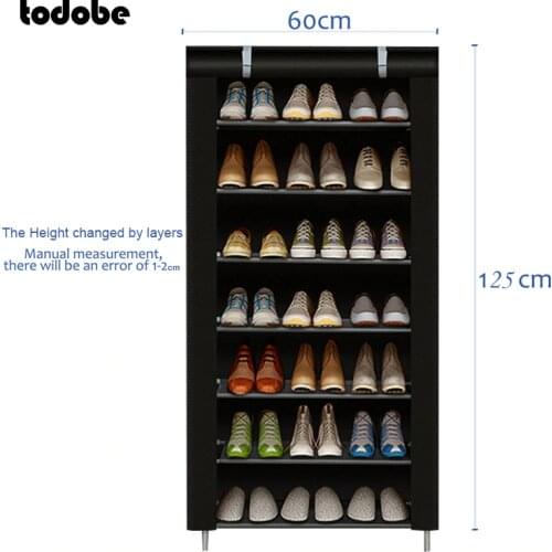 Multilayer Shoe Rack Easy Installation Foldable Shoe Shelf Space Saver Shoes Organizer Stand Holder Dustproof Shoes Cabinet