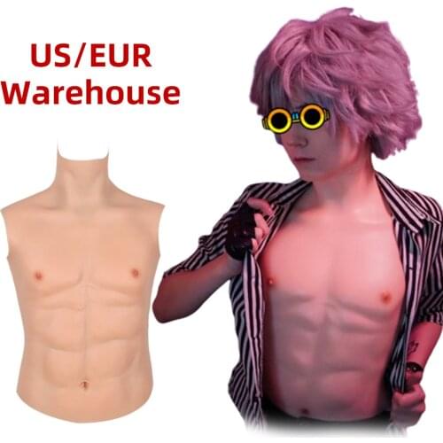 KnowU Male Chest Suit Cosplay Muscle Belly Soft Silicone Muscles Crossplay Macho Realistic Silicone Artificial Simulation