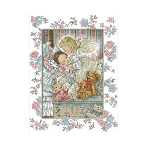 Girl has a good dream Needlework,For Embroidery,DIY 14CT Unprinted Arts Cross stitch kits Set Cross-Stitching Home Decor