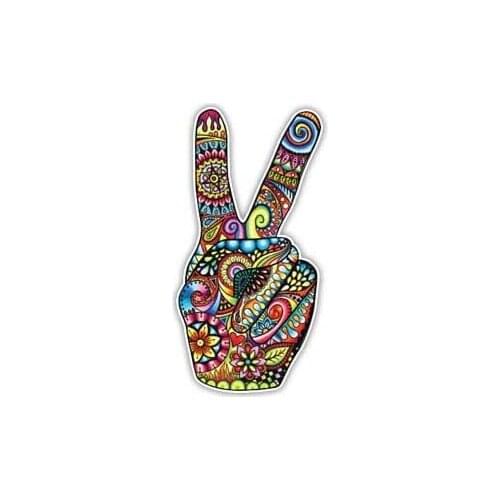 Peace Sign Sticker Hand Deuces Decal by Megan J Designs - Laptop Window Car Vinyl Sticker
