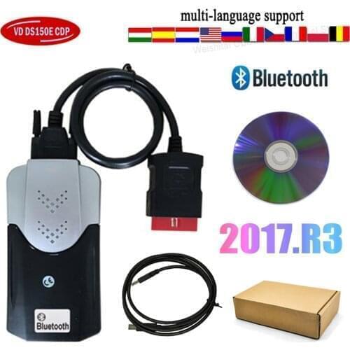 2021 Latest Scanner 2017.R3 NEW keygen vd ds150e cdp Pro with bluetooth for delphis obd2 Car Truck Diagnostic tools led 3in1