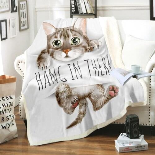Lovely Cat Throw Blanket 3D Print Fleece Blankets For Beds Home Textiles Luxury Adult Gift Warm Bedspread Animal Cartoon Pet