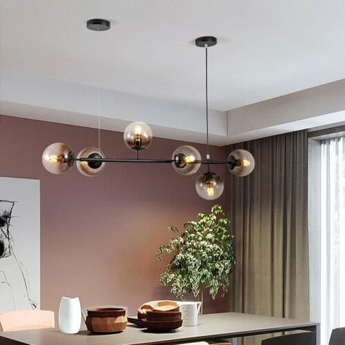 Post Modern Pendant Light Dining Bed Living Room Kitchen Hanging Droplight Hotel Restaurant Bar Shop Lightings Ball Glass Lamp