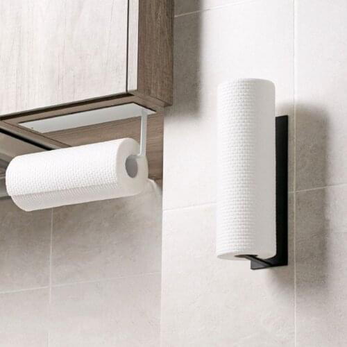 Carbon Steel Punch-free Roll Paper Rack 22cm Self Adhesive Toilet Towel Holder Tissue Hanger for Home Bathroom Kitchen Aug