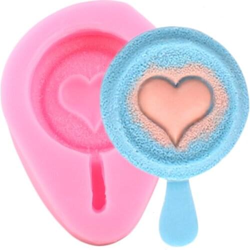 DIY Lollipop Candy Silicone Molds Ice Cream Popsicle Fondant Mold Baby Party Cake Decorating Tools Chocolate Gumpaste Moulds
