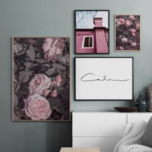Scandinavian Decorative Rose Flower Plant Modern Wall Art Poster And Print Nordic Canvas Painting Pictures For Living Room Decor