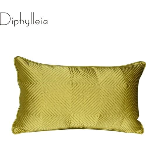 Diphylleia Quilted Pillow Case Gold Thickened Satin Decorative Rectangular Pillowcase Luxury Cushion Covers For Couch Sofa Bed