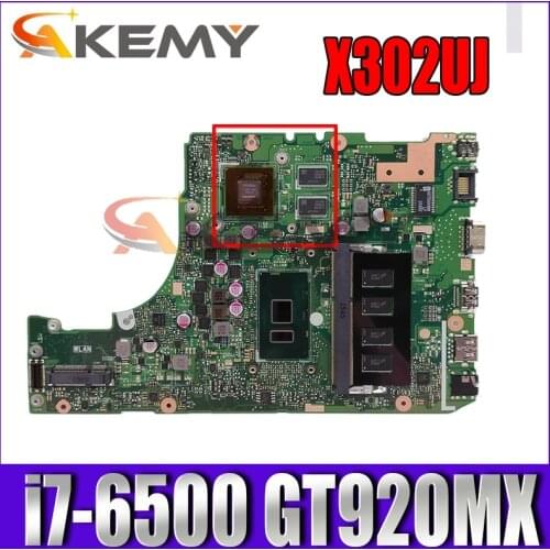 X302UJ i7-6500 CPU 4G RAM GT920MX 2GB mainboard For ASUS X302U X302UJ X302UA/UJ laptop motherboard 90NB0BM0-R00020 Tested