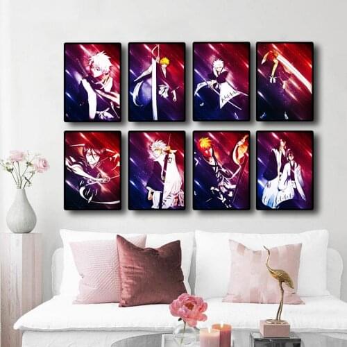 Japanese Fantasy Action Anime Bleach Retro Painting Quality Canvas Posters Bedroom Living Kids Room Wall Art Home Decor Picture