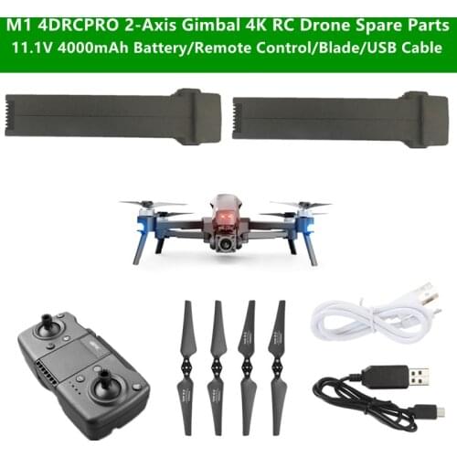 M1 4DRCPRO 4K GPS Brushless RC Drone Spare Parts 11.1V 4000mAh Battery/Propeller/Remote Control/USB Cable For M1 4DRCPRO Drone