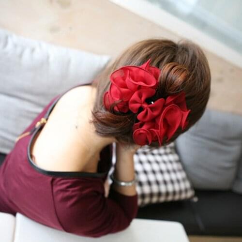 Korean Style Large Flower Bows Hair Claws Women Solid Elegant Hairpins Clips Grip Hair Clamp Jaw Barrettes Headwear Girls Gifts