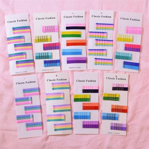 12Pcs/Set Color Clip Candy Clip Girl Hairpin Bangs BB clip Woman Headdress Girl Hair Accessories Wholesale