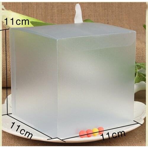 30pcs 11*11*11cm frosted plastic pvc box packing boxes for gifts/chocolate/candy/cosmetic/crafts square Matte pvc Box