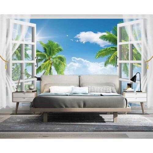 Customized 3D wallpaper mural sea scenery 3D 3D background wall decoration