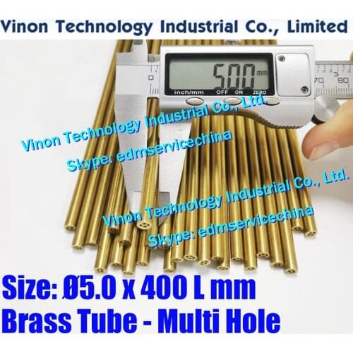 5.0x400MM Brass Tube Multihole (30PCS/LOT), Brass EDM Tubing Electrode Multi-Channel Diam. 5.0 Length 400 for Electric Discharge
