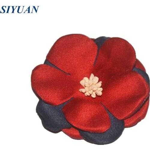 50pcs/lot Lovely Burned Mini Satin Flower Girl Hair Accessories Flat Back Large Stock FC131