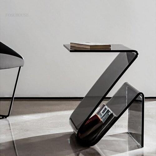 Nordic Acrylic Transparent Home Furniture Side Table Modern Minimalist Living Room Coffee Tables Apartment Casual Corner Table