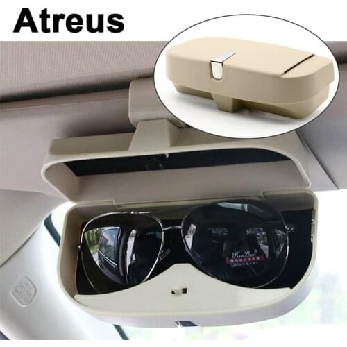 Atreus General Car Sun Visor Glasses Storage Case Holder Box For BMW e46 e39 e36 Audi a4 b6 a3 a6 c5 Renault duster Lada granta
