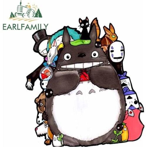 EARLFAMILY 13cm x 12.1cm For Totoro Fashion Car Stickers Waterproof Decal Car Styling Personality Graphics Air Conditioner Decor