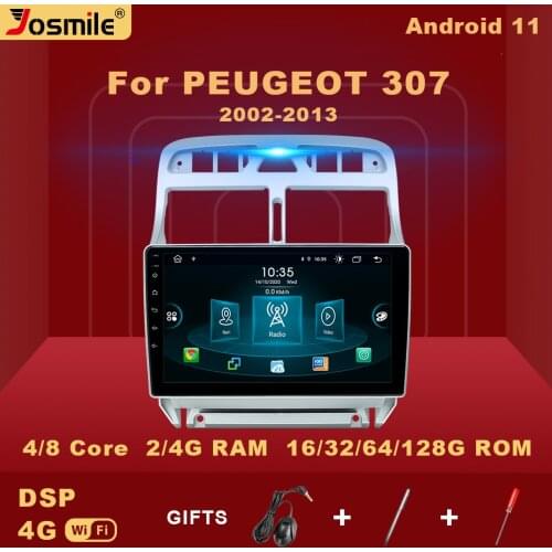 2 din Android 11 Car Radio For PEUGEOT 307 sw 307 2002-2013 Multimedia Video Player Navigation GPS Wifi Carplay DSP 4GB 128GB