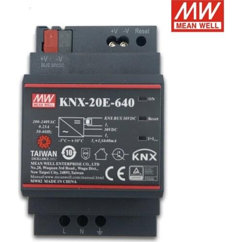 Original MEAN WELL KNX-20E-640 640mA 30Vdc 20W meanwell KNX Power Supply KNX-20E with integrated choke