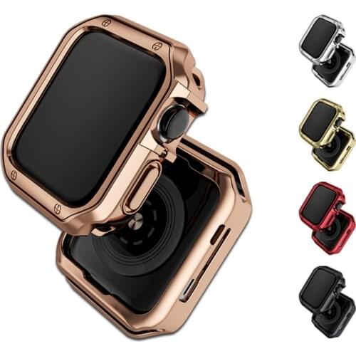 TUP Watch Case for Apple Watch 38mm 42mm Shell Plating Elasticity Protective Case For applewatch Series 6 5 4 3 iWatch 40mm 44mm