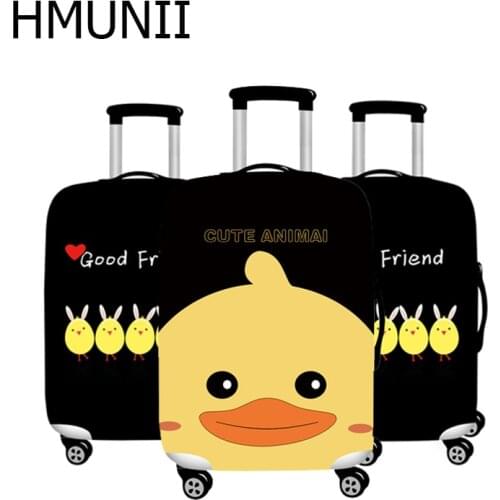 HMUNII Fashion Little yellow duck Travel Luggage Cover For 18-32 Inch Suitcase Protection Cover Dust Cover Travel Accessories
