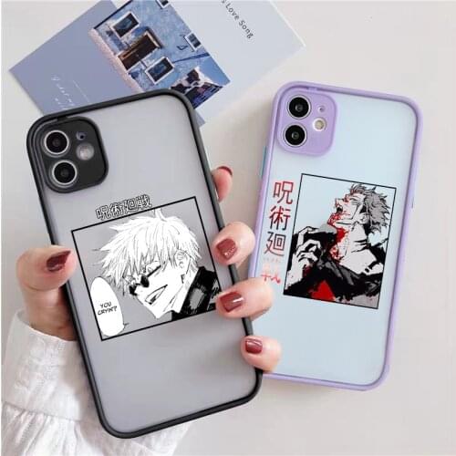Jujutsu Kaisen Satoru Gojo Anime Phone Case For iPhone 11 12 Pro MAX XS X XR SE 20 7 8 6Plus Cute Clear Hard Matte Cover Fundas