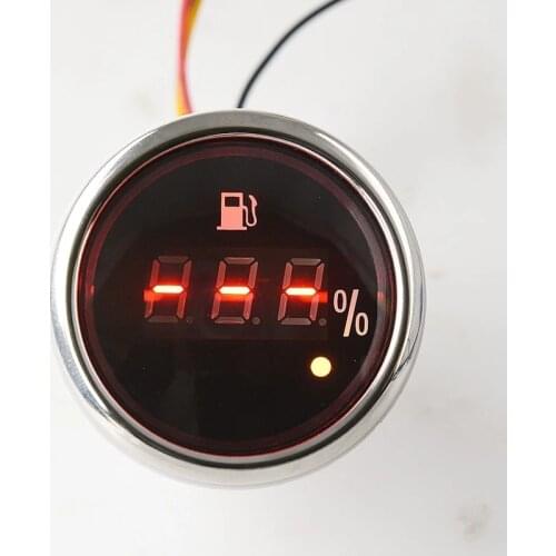 52mm Digital Fuel Level Indicator 0-190ohm Sensor 150 200 300 450 Mm Water Level Gauge With Low Warning Light Fuel Gauge