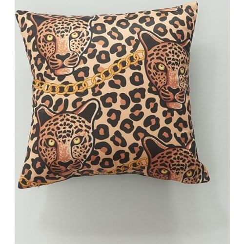 Wildly exciting tiger panther pattern sofa cushion cover 45*45cm no inner leopard soft pillow cover zielona poduszka XA-6