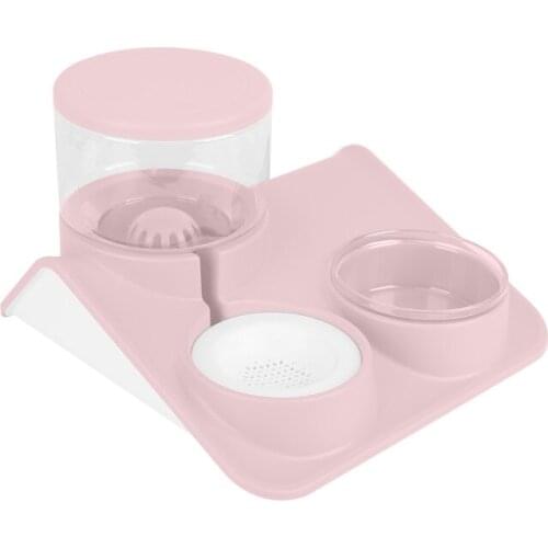 House Pet Feeder Double Bowl Automatic Drinking Fountain Dog Feeding Bowl Cat Bowl Dog Bowl