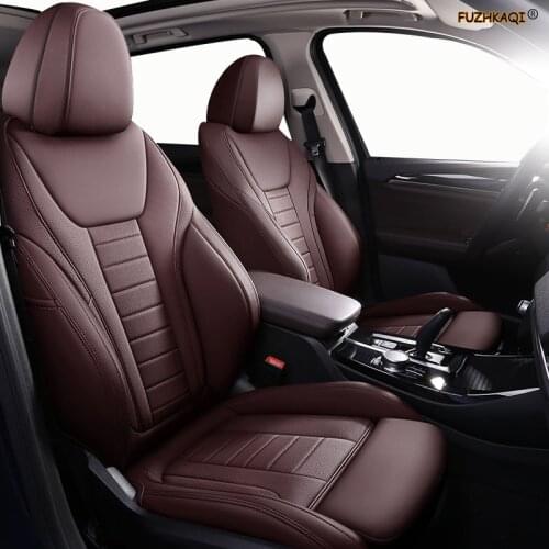 FUZHKAQI Custom Leather car seat covers For BMW 3/4 Series E46 E90 E91 E92 E93 F30 F31 F34 F35 G20 G21 F32 F33 F36 seat cars