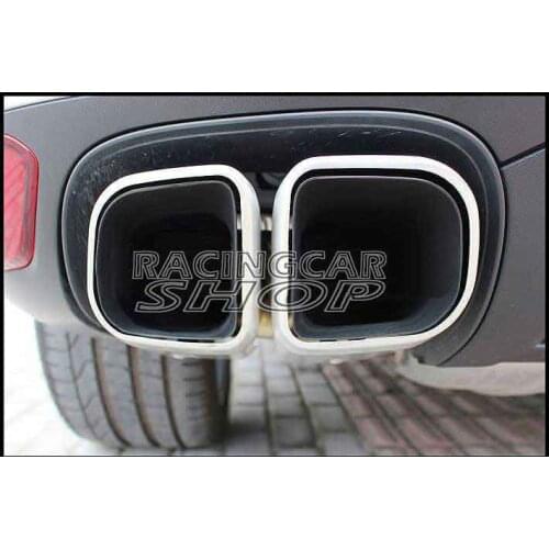 Short Pipe Exhaust Tips Square Muffler Ends Fit For Porsche Cayenne V8 2011-2014 1pair T054W
