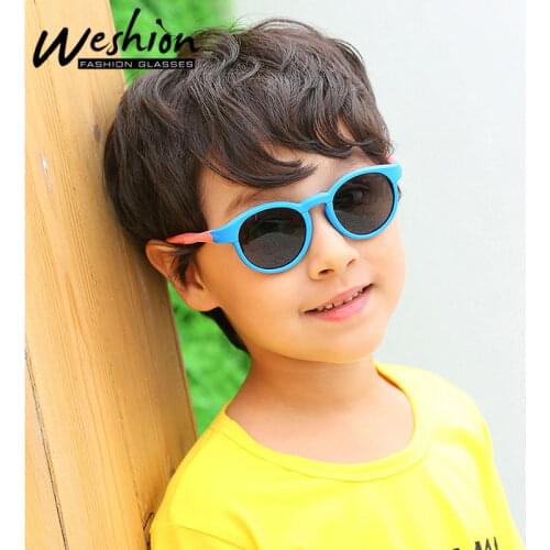 Round Sunglasses Kids Polarized Girls Boy Children Eyegalsses Mirror Baby Sun Glass 2019 New Flexible Eyewear Ninos Con UV400