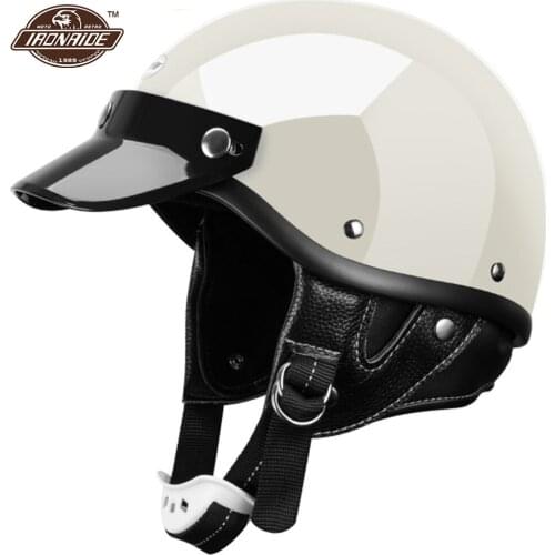 White Motorcycle Helmet Glass Fiber Casco Moto Half Face Capacete Moto Riding Casque Motorcycle Racing Helmet For Men Women