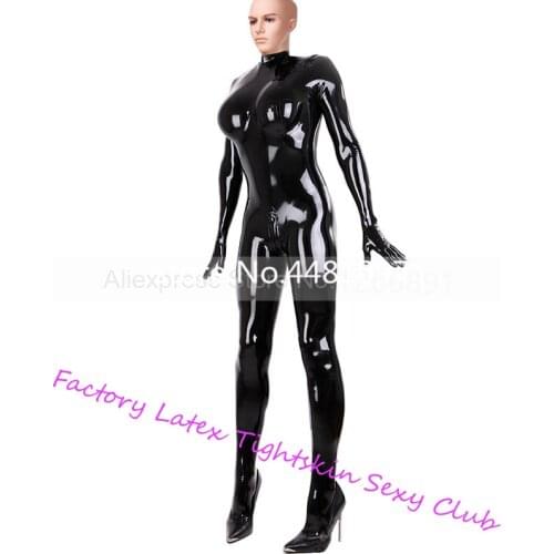 Male Latex Catsuit cross-dress Tight Transvestite Bodysuit with 3D Chest Attached Gloves Socks Custom Made