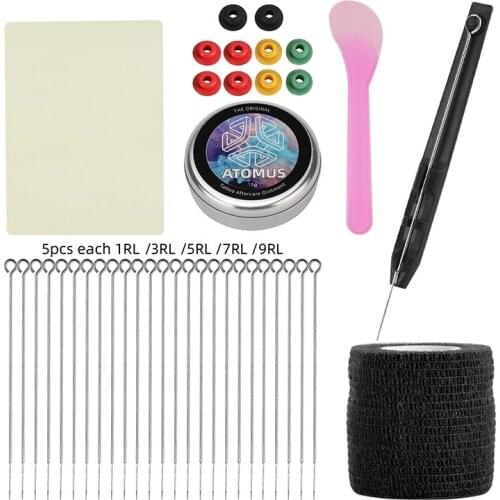 Hand Poke Stick Tattoo Kit DIY Tattoo Supply Ink Gloves Inkbox Tattoo Needles Set 3RL / 5RL / 7RL / 9RL Needles For Tattoo