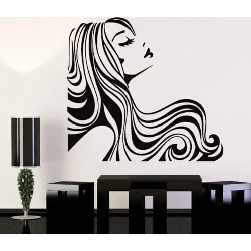 Hair Salon Wall Decal Beauty Salon Scissor Sticker Barber Shop Vinyl Wall Decals Decor Mural Hairdresser Glass Window Sticker
